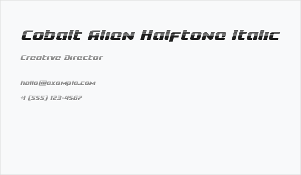 Cobalt Alien Halftone Italic Business Card