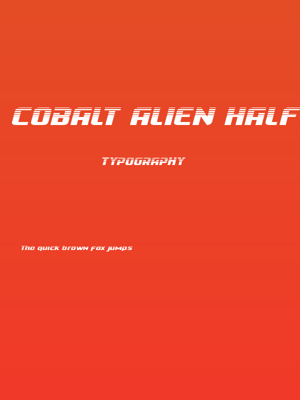 Cobalt Alien Halftone Italic Poster
