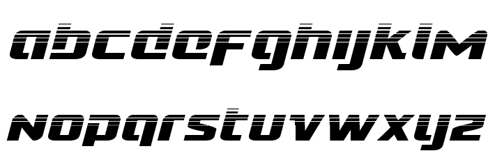 Cobalt Alien Halftone Italic Font LOWERCASE