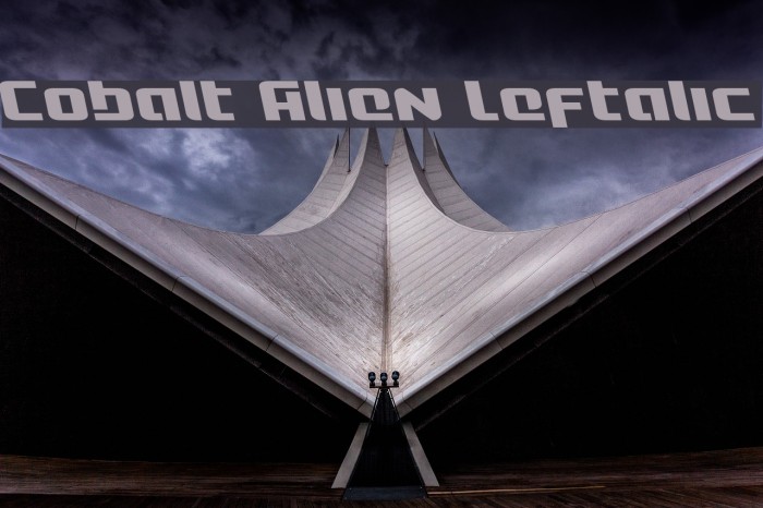 Cobalt Alien Leftalic Font examples