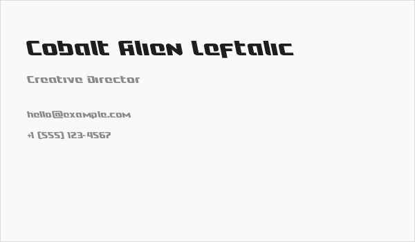 Cobalt Alien Leftalic Business Card