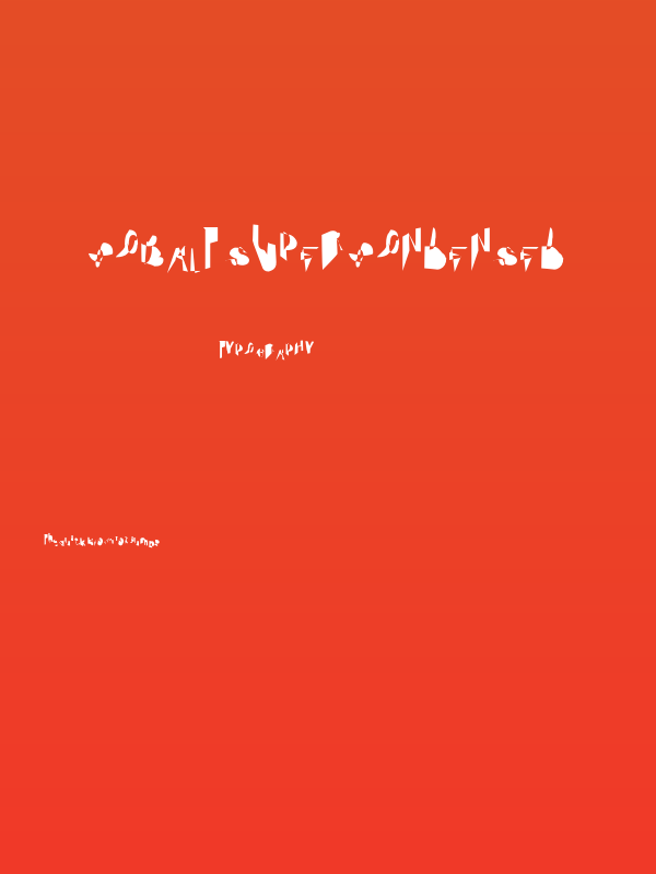 Cobalt SuperCondensed Poster