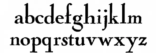 Cock Schriftart Kleinbuchstaben