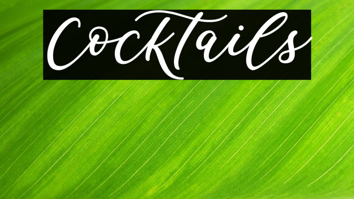 Cocktails Font examples
