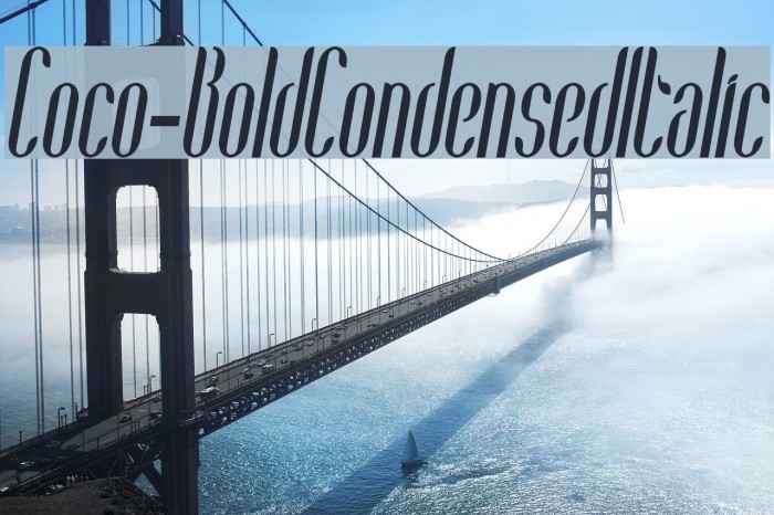Coco-BoldCondensedItalic Font examples