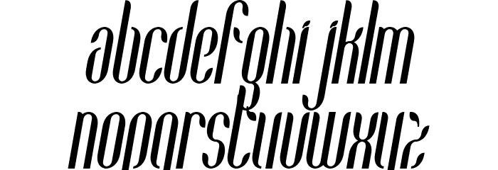 Coco-BoldCondensedItalic Font LOWERCASE