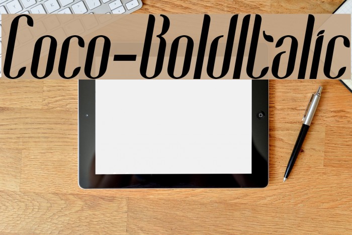 Coco-BoldItalic Font examples