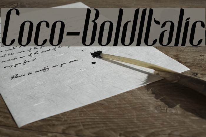 Coco-BoldItalic Font examples