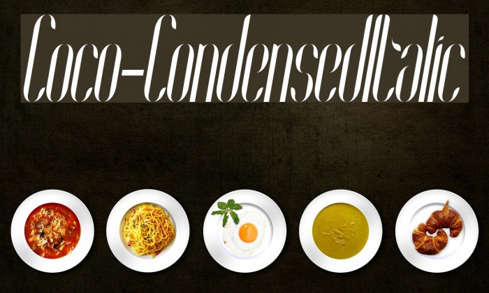 Coco-CondensedItalic Font examples