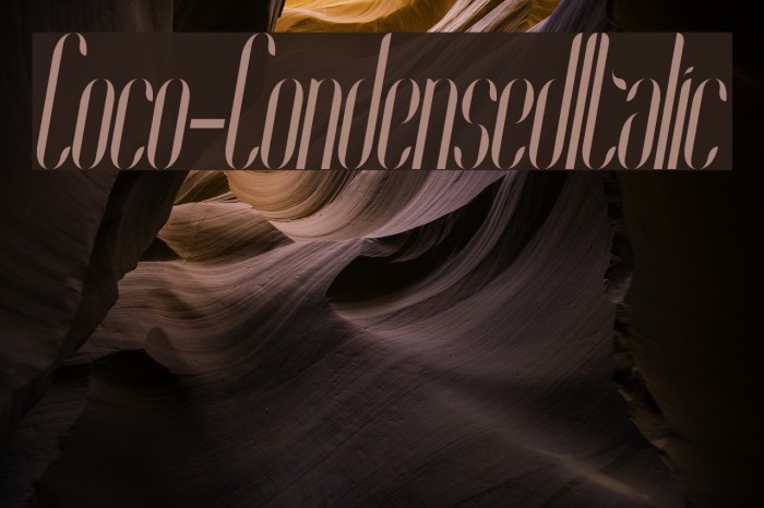 Coco-CondensedItalic Font examples