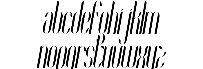 Coco-CondensedItalic Font LOWERCASE