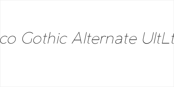 Coco Gothic Alternate UltLt Ita Logo