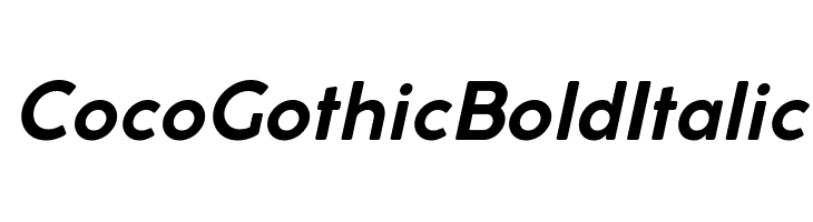 Coco Gothic Bold Italic  नि: शुल्क फ़ॉन्ट्स डाउनलोड