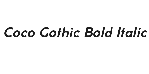 Coco Gothic Bold Italic Logo