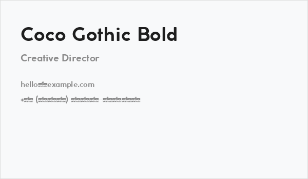 Coco Gothic Bold Business Card