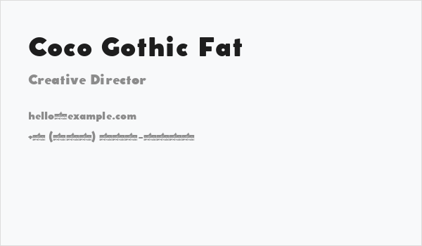 Coco Gothic Fat Business Card