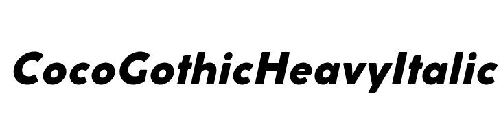 Coco Gothic Heavy Italic 