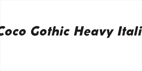 Coco Gothic Heavy Italic Logo