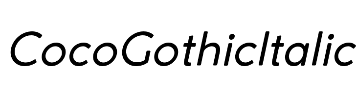 Coco Gothic Italic  font caratteri gratis