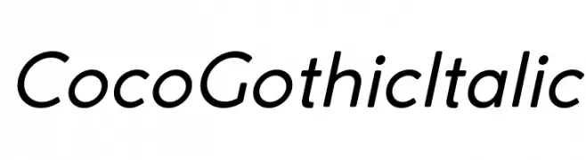 Coco Gothic Italic  font caratteri gratis