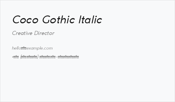 Coco Gothic Italic Business Card