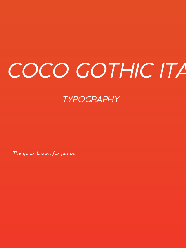 Coco Gothic Italic Poster
