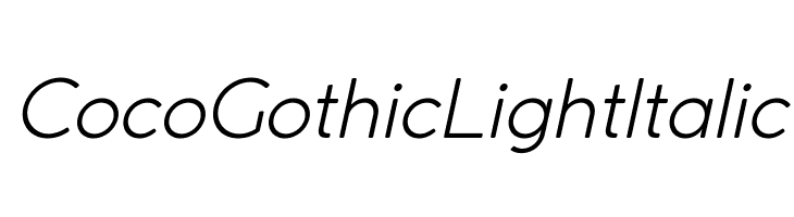 Coco Gothic Light Italic  Fuentes Gratis Descargar