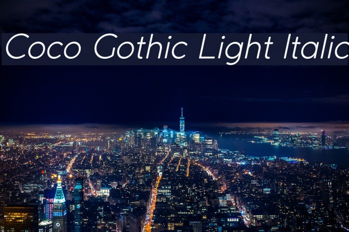 Coco Gothic Light Italic Font examples