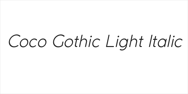 Coco Gothic Light Italic Logo