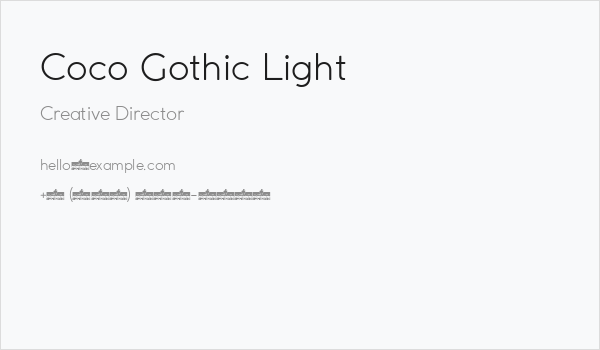Coco Gothic Light Business Card