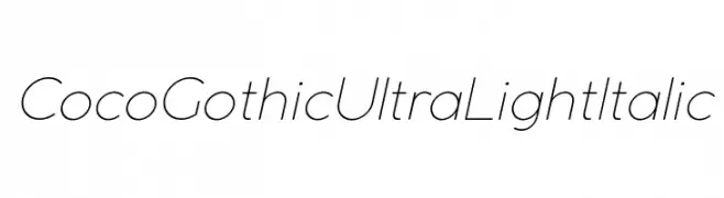 Coco Gothic UltraLight Italic  font caratteri gratis