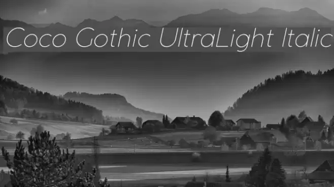 Coco Gothic UltraLight Italic Font examples