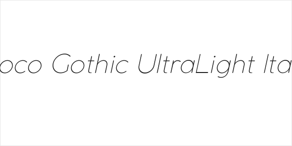 Coco Gothic UltraLight Italic Logo