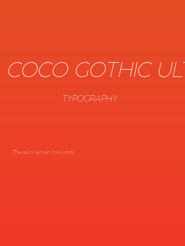 Coco Gothic UltraLight Italic Poster