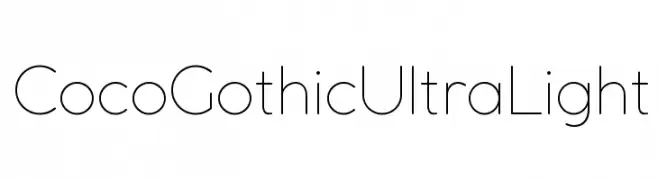 Coco Gothic UltraLight  नि: शुल्क फ़ॉन्ट्स डाउनलोड
