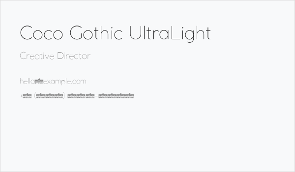 Coco Gothic UltraLight Business Card