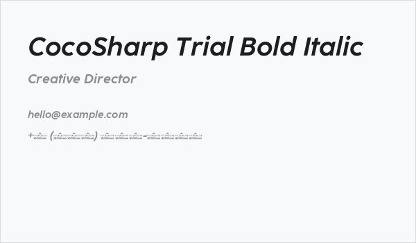 CocoSharp Trial Bold Italic Business Card
