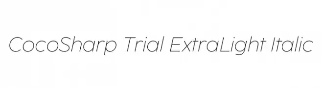 CocoSharp Trial ExtraLight Italic  免费字体下载