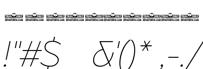 CocoSharp Trial ExtraLight Italic Font OTHER CHARS
