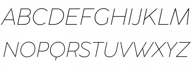 CocoSharp Trial ExtraLight Italic Schriftart Groß