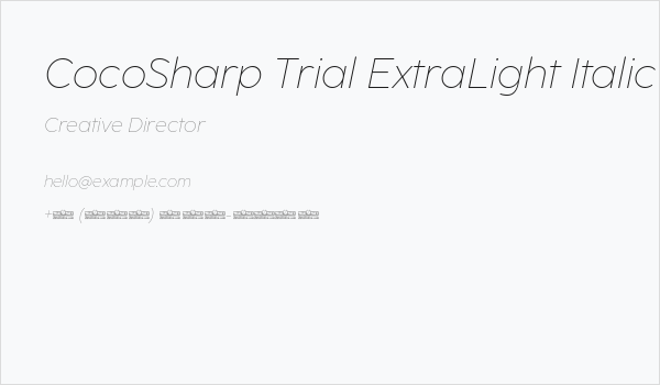 CocoSharp Trial ExtraLight Italic Business Card
