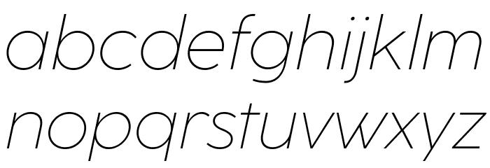 CocoSharp Trial ExtraLight Italic Font LOWERCASE