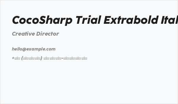 CocoSharp Trial Extrabold Italic Business Card