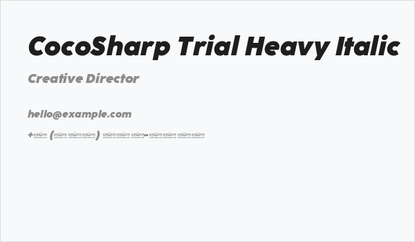CocoSharp Trial Heavy Italic Business Card