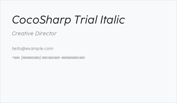 CocoSharp Trial Italic Business Card