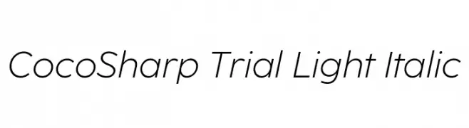 CocoSharp Trial Light Italic  フリーフォントのダウンロード