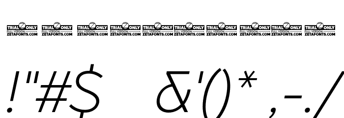 CocoSharp Trial Light Italic Font OTHER CHARS