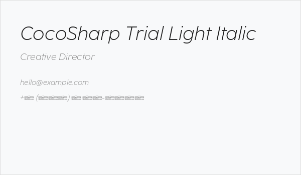 CocoSharp Trial Light Italic Business Card