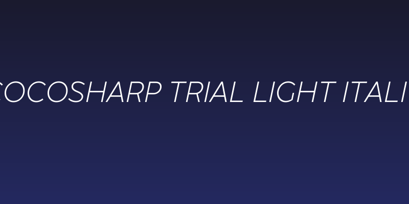 CocoSharp Trial Light Italic Social Header