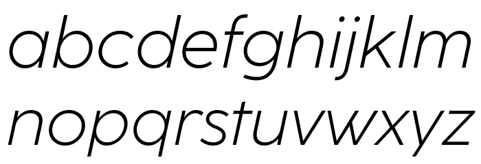 CocoSharp Trial Light Italic Font LOWERCASE